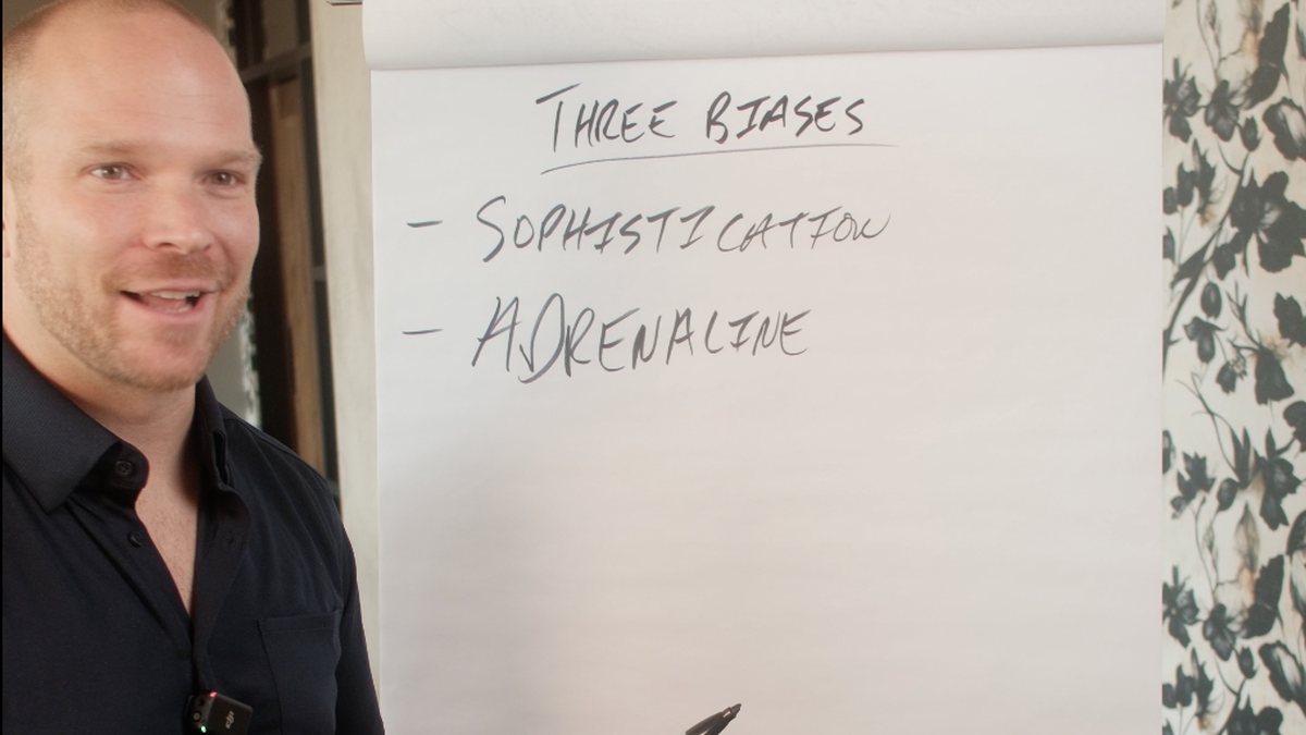 Flip chart showing Sophistication and Adrenaline